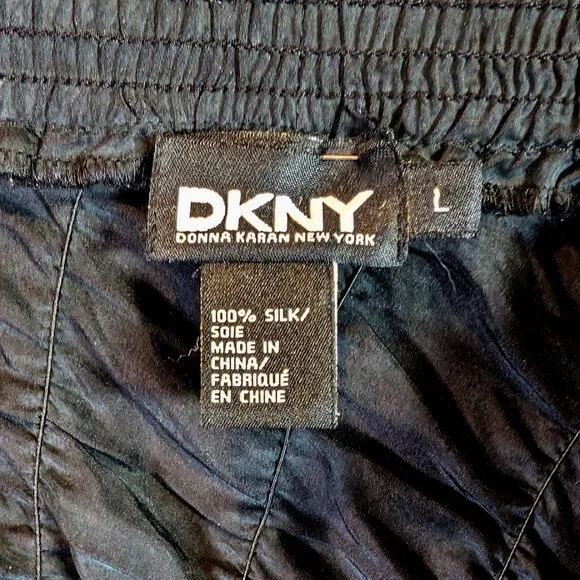DNKY Puffy Black Silk Skirt Size Large - Picture 3 of 3